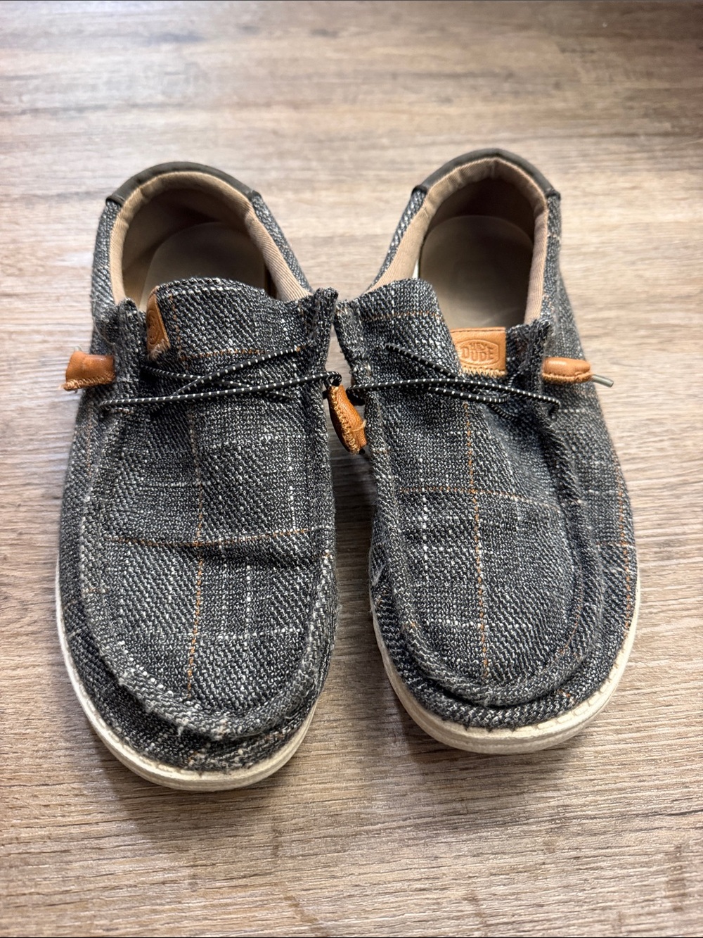 Hey Dude Kids Gray Slip-On Sneakers with Tan Accents